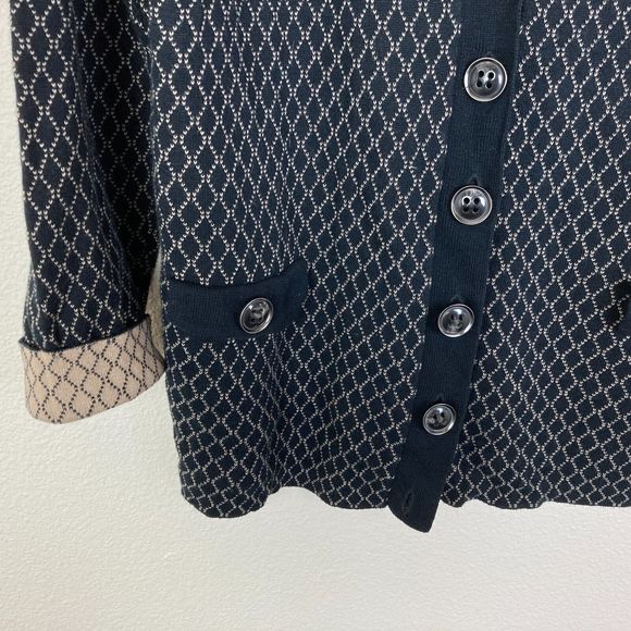 Lane Bryant Women's Button Up Cardigan Sweater Size 22/24 Black Tan Lattice Soft - Picture 2 of 7
